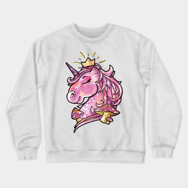 Rainbow Cute Pink Magical Unicorn - Funny Dabbing Unicorns Crewneck Sweatshirt by zeeshirtsandprints